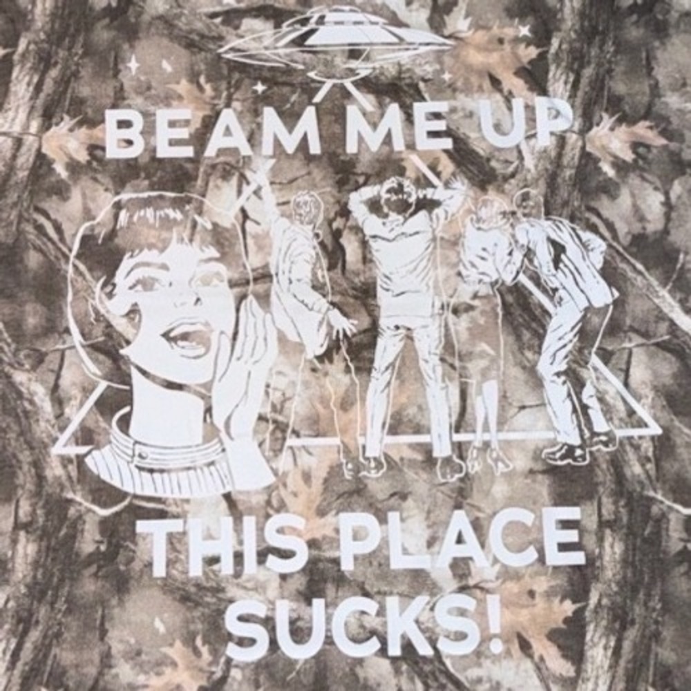 Stranger Things Mens Camo Beam Me Up This Place Sucks Graphic T-Shirt XXL - Picture 2 of 9